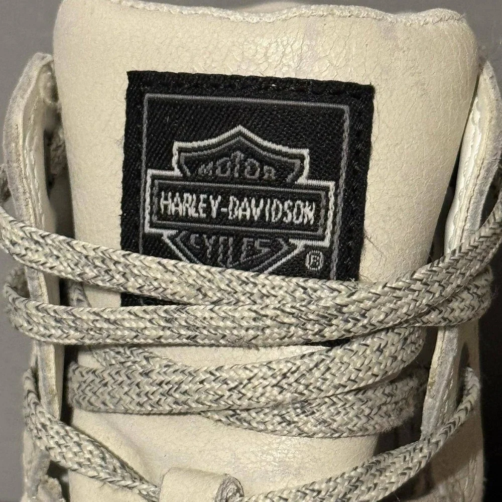 Harley-Davidson Men's Bateman Waterproof Riding Shoes Cream Leather 8.5M D93630